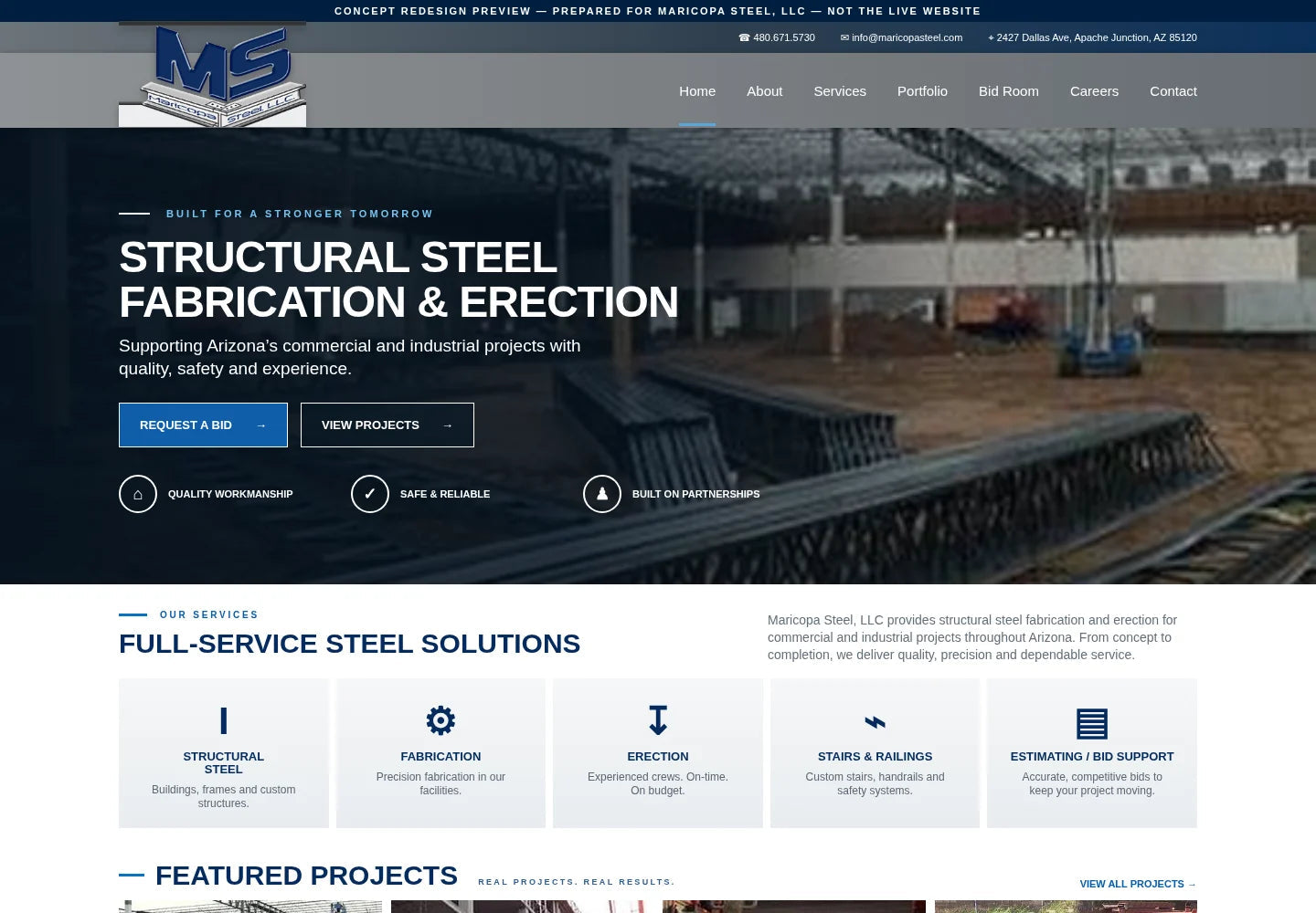 Website redesign concept